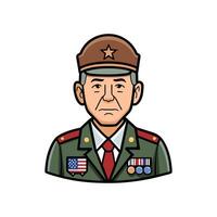 A cartoon image of a man in uniform vector