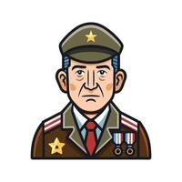 A cartoon image of a man in uniform vector