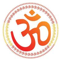 Om. Ohm. Buddhist and Hindu religions. Symbol of God, creation. Black icon, isolated on white background. EPS10. Graphic design element. vector