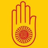 Jainism or Jain Dharma religion hand symbol icon for religious apps and websites vector