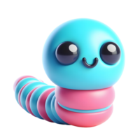 blue worm 3d rendering png