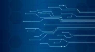 Abstract tech, circuit board background blue vector