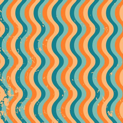 Background with equally wavy lines background in retro style vintage