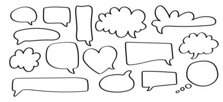 Doodles Set of Speech Bubbles in Modern Minimalistic Style vector