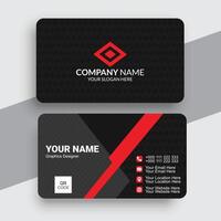 Red and black modern creative business card and name card horizontal simple clean template vector