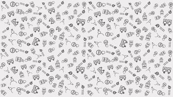 election doodle make Pattern background contain vote icon , box and text Your Vote is Your Voice , a doodle vote for election isolated in white vector