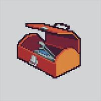 Pixel art illustration Toolbox. Pixelated Mechanic Box. Mechanic Toolbox repair pixelated for the pixel art game and icon for website and game. old school retro. vector