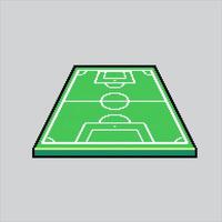Pixel art illustration Soccer Field. Pixelated Football Field. Soccer Football Field Green pixelated for the pixel art game and icon for website and game. old school retro. vector
