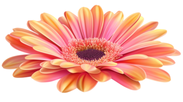 Hyperrealistic depiction of a single pink tulip in full bloom with soft gradients and a gently curved green stem png