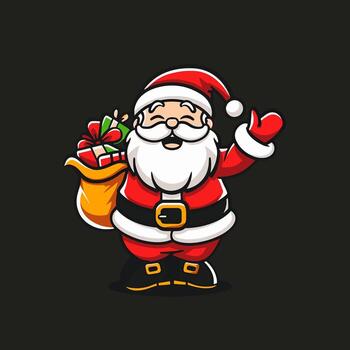 alegre Papa Noel participación un saco vector