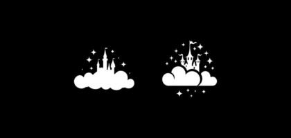 silhouette of a cloud with a castle vector