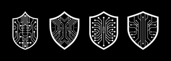 Shield with Digital Circuitry vector