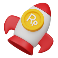 rupiah coin growth 3d icon png