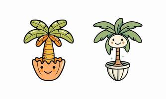 palm tree in a seashell vector