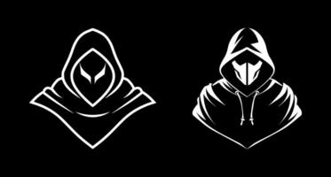 figure hacker icon black and white vector