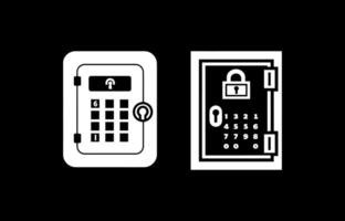 safe door with a numeric keypad vector