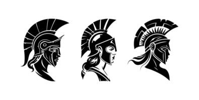 ancient Greek female warrior with a helmet vector