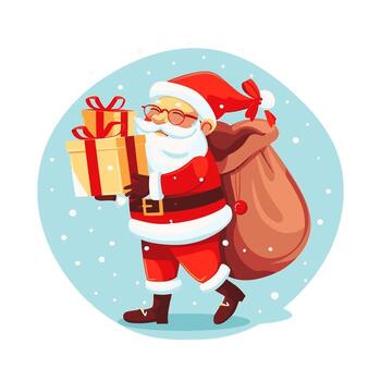 alegre Papa Noel participación un saco vector