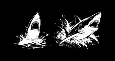 shark leaping out of water vector