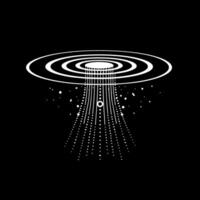 platform with swirling energy beams vector