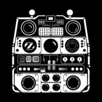 Control Panel with Buttons and Levers vector