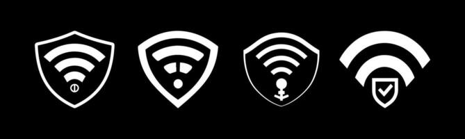 Wi-Fi Signal with Shield vector