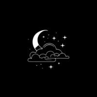 clouds and a moon vector