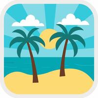 two palm trees on the sand vector