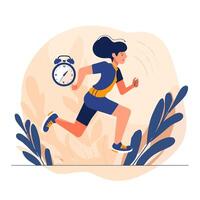 person sprinting with a stopwatch in the background vector