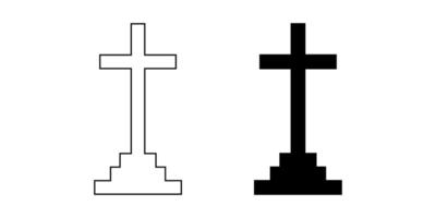 Calvary cross sign set isolated on white background vector