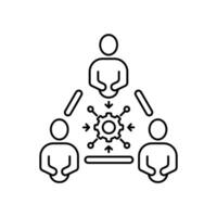 collaboration concept line icon. Simple element illustration. collaboration concept outline symbol design. vector