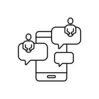group chat concept line icon. Simple element illustration. group chat concept outline symbol design. vector