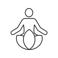 meditation concept line icon. Simple element illustration. meditation concept outline symbol design. vector