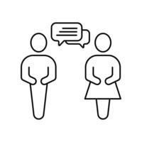 talking concept line icon. Simple element illustration. talking concept outline symbol design. vector