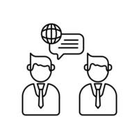 communicate concept line icon. Simple element illustration. communicate concept outline symbol design. vector