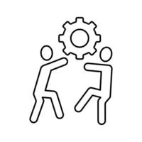 teamwork concept line icon. Simple element illustration. teamwork concept outline symbol design. vector