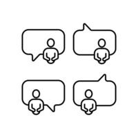 group talk concept line icon. Simple element illustration. group talk concept outline symbol design. vector