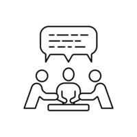 discussion concept line icon. Simple element illustration. discussion concept outline symbol design. vector