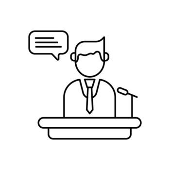 discurso concepto línea icono. sencillo elemento ilustración. discurso concepto contorno símbolo diseño. vector