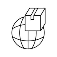 global logistics concept line icon. Simple element illustration. global logistics concept outline symbol design. vector