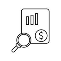 financial audit concept line icon. Simple element illustration. financial audit outline symbol design. vector