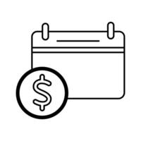 fiscal year concept line icon. Simple element illustration. fiscal year outline symbol design. vector