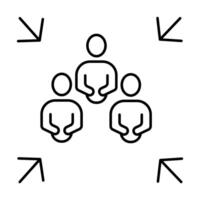 meeting point concept line icon. Simple element illustration. meeting point concept outline symbol design. vector