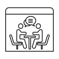 meeting room concept line icon. Simple element illustration. meeting room concept outline symbol design. vector