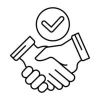 agreement concept line icon. Simple element illustration. agreementconcept outline symbol design. vector