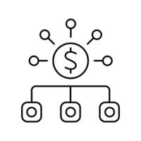 budget concept line icon. Simple element illustration. budget outline symbol design. vector
