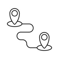 route planning concept line icon. Simple element illustration. route planning concept outline symbol design. vector
