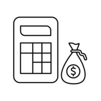 tax calculator concept line icon. Simple element illustration. tax calculator outline symbol design. vector