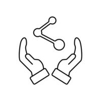 sharing concept line icon. Simple element illustration.sharing concept outline symbol design. vector