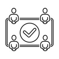 meet concept line icon. Simple element illustration. meet concept outline symbol design. vector
